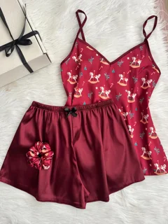 ست تاپ و شورتک طرح کریسمس